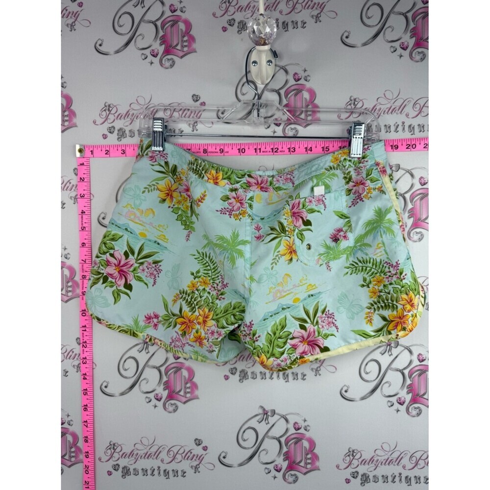 Roxy Women's Shorts Mint Floral Tropical with a back pocket, flowy, maximalism - Picture 2 of 8